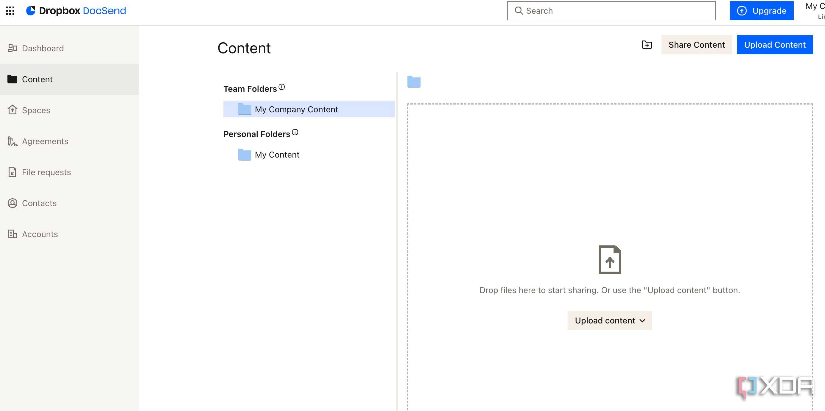 A screenshot showing Dropbox DocSend