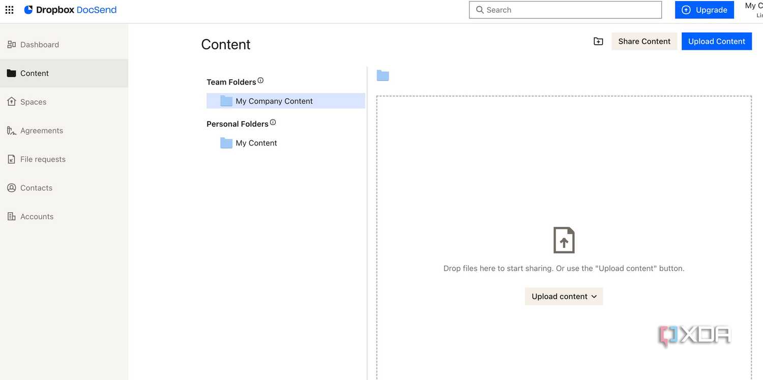 A screenshot showing Dropbox DocSend