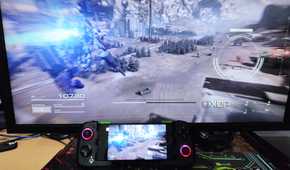 Armored Core VI being streamed to a Poco M6 Pro via Parsec, with the phone attached to a GameSir Aileron X4