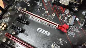 The PCIe x16 socket on a motherboard