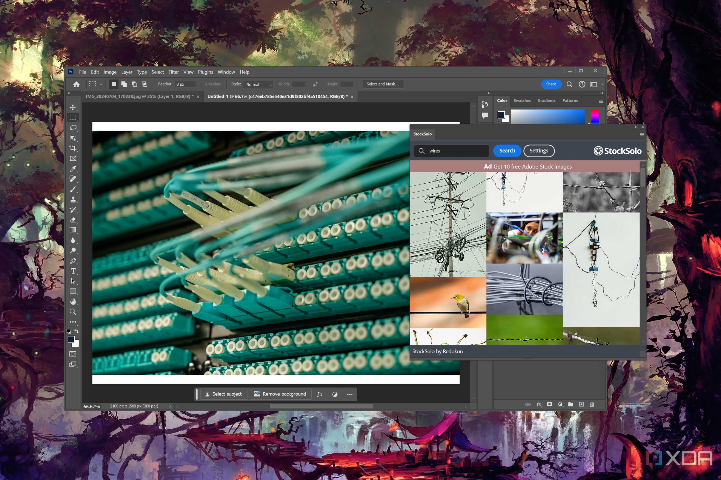 Adding stock images in Adobe Photoshop with the help of StockSolo