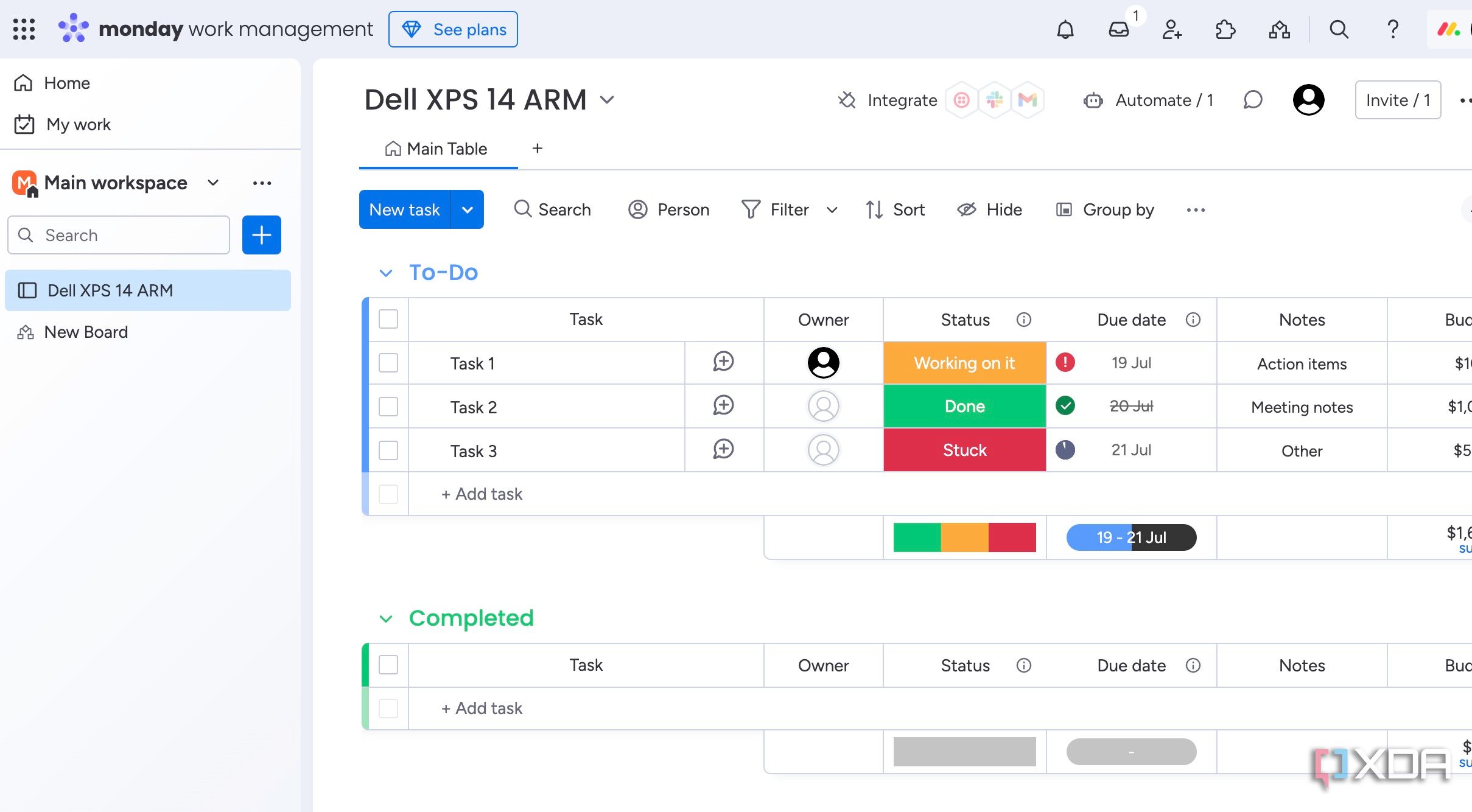 monday.com project overview