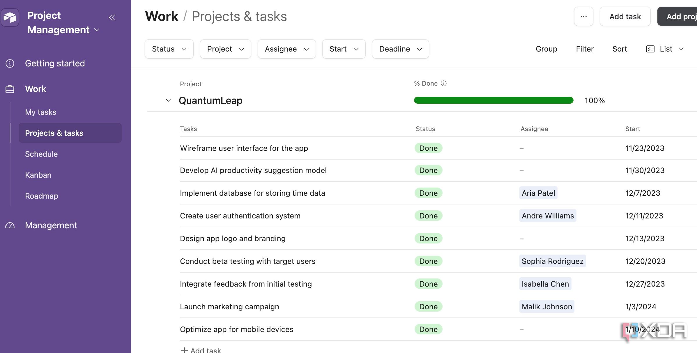 Airtable projects