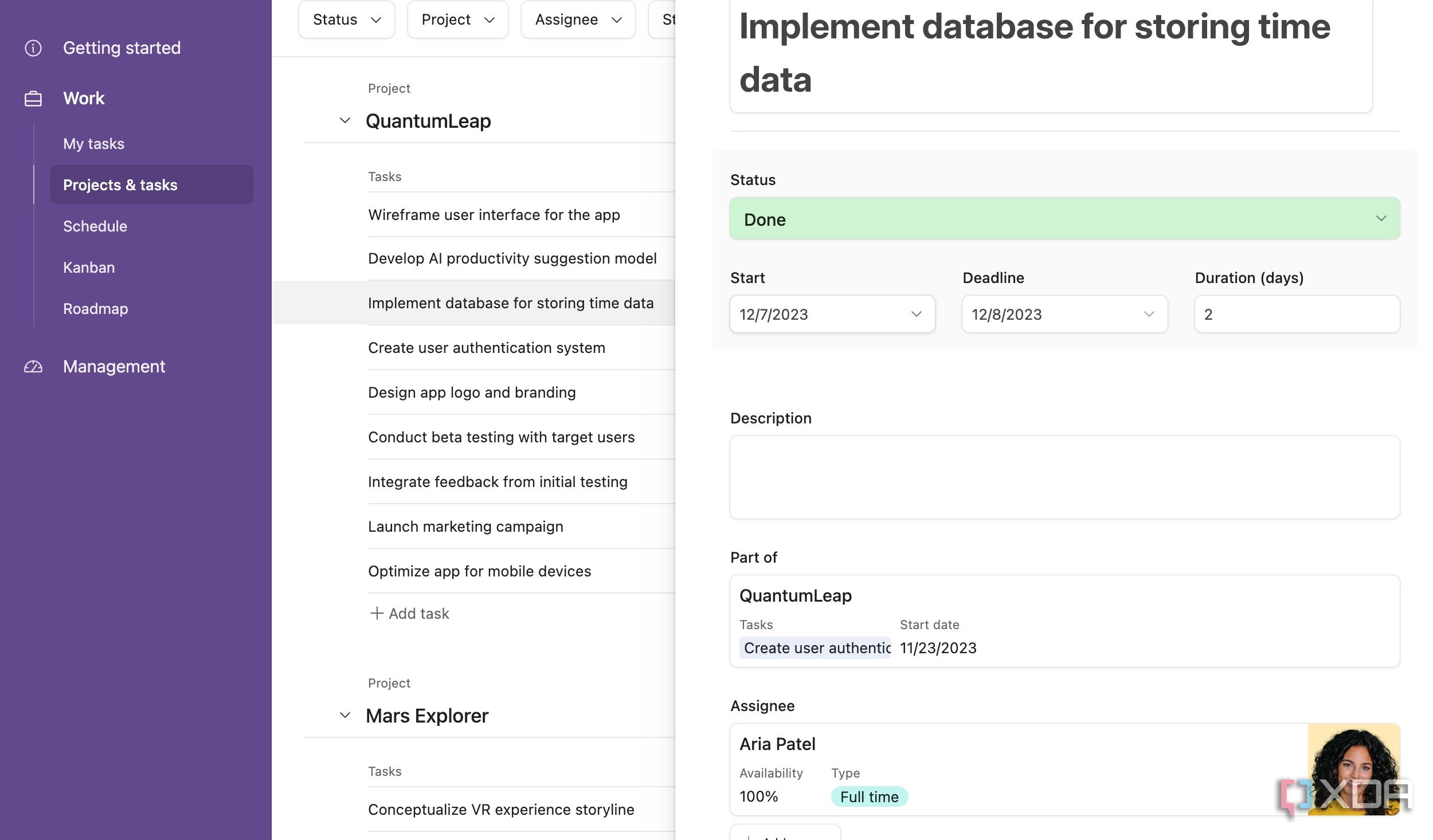 Airtable task details