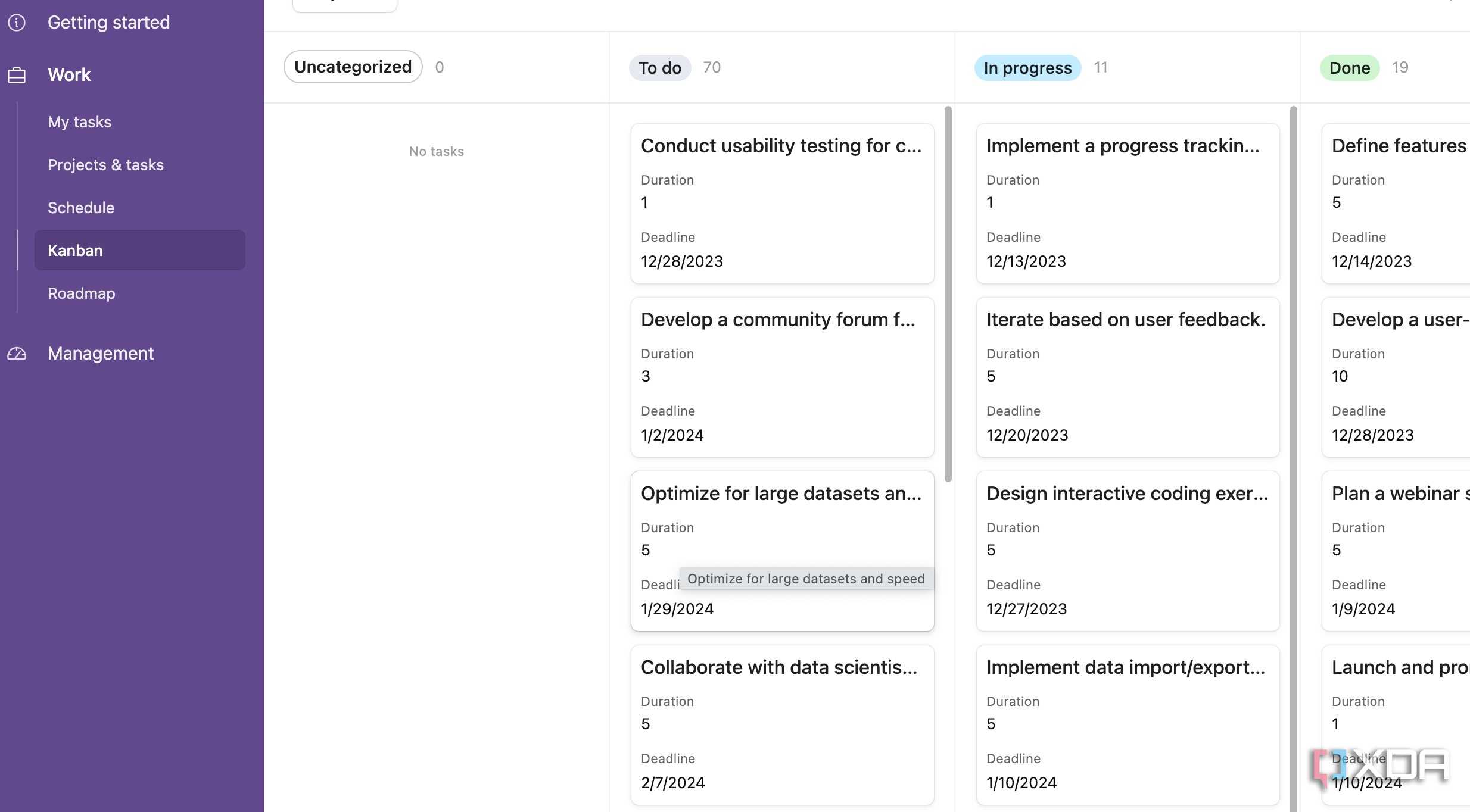 Airtable Kanban board