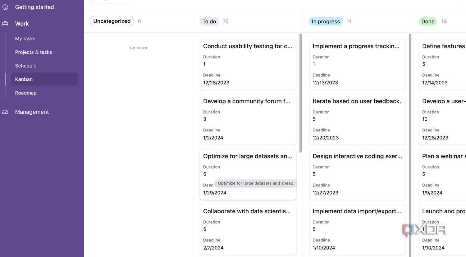 Airtable Kanban board