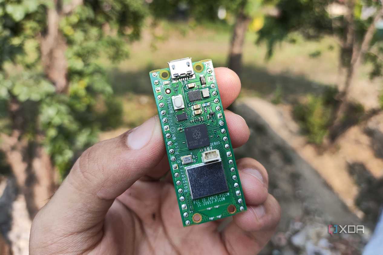 A person holding a Raspberry Pi Pico