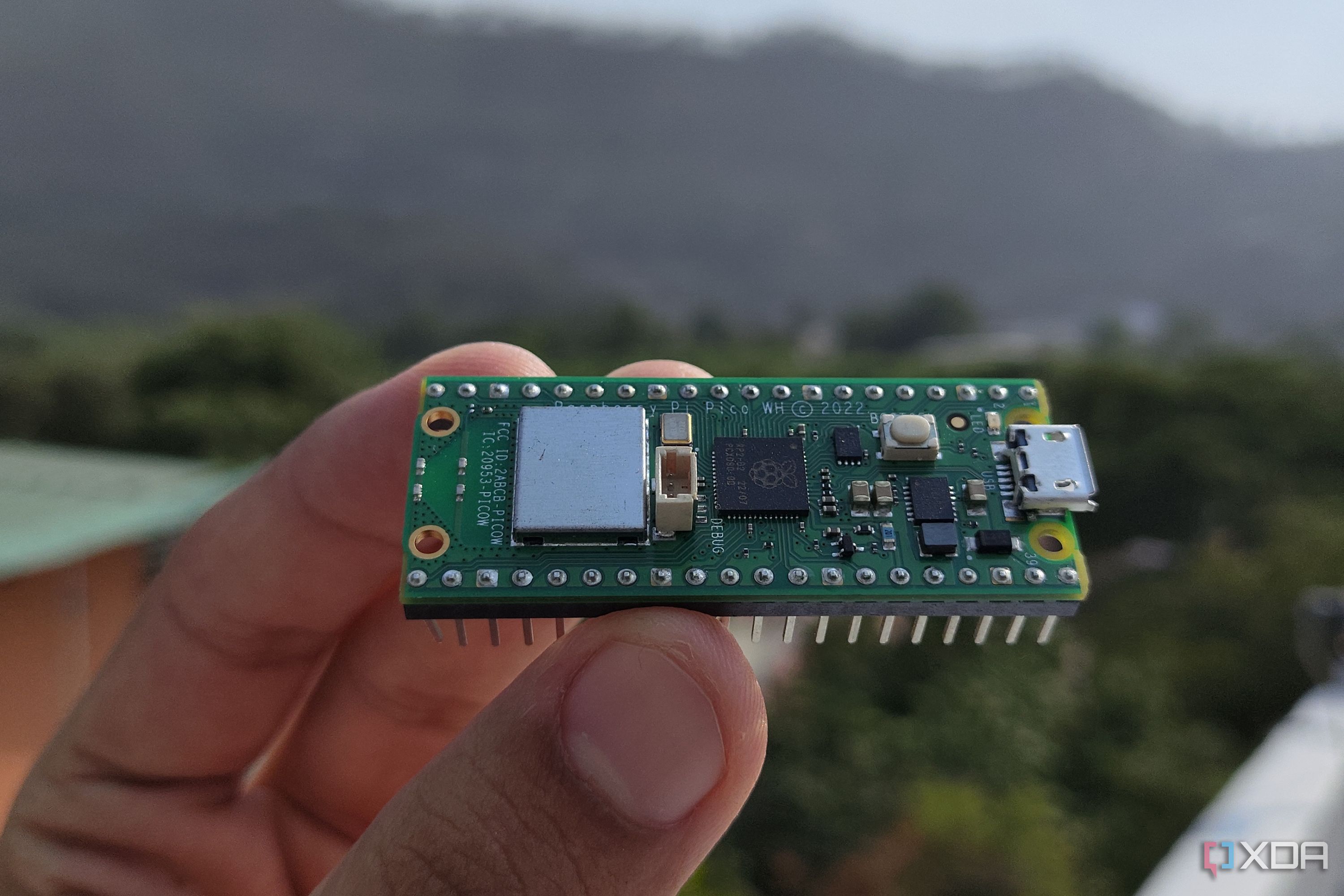 A person holding a Raspberry Pi Pico