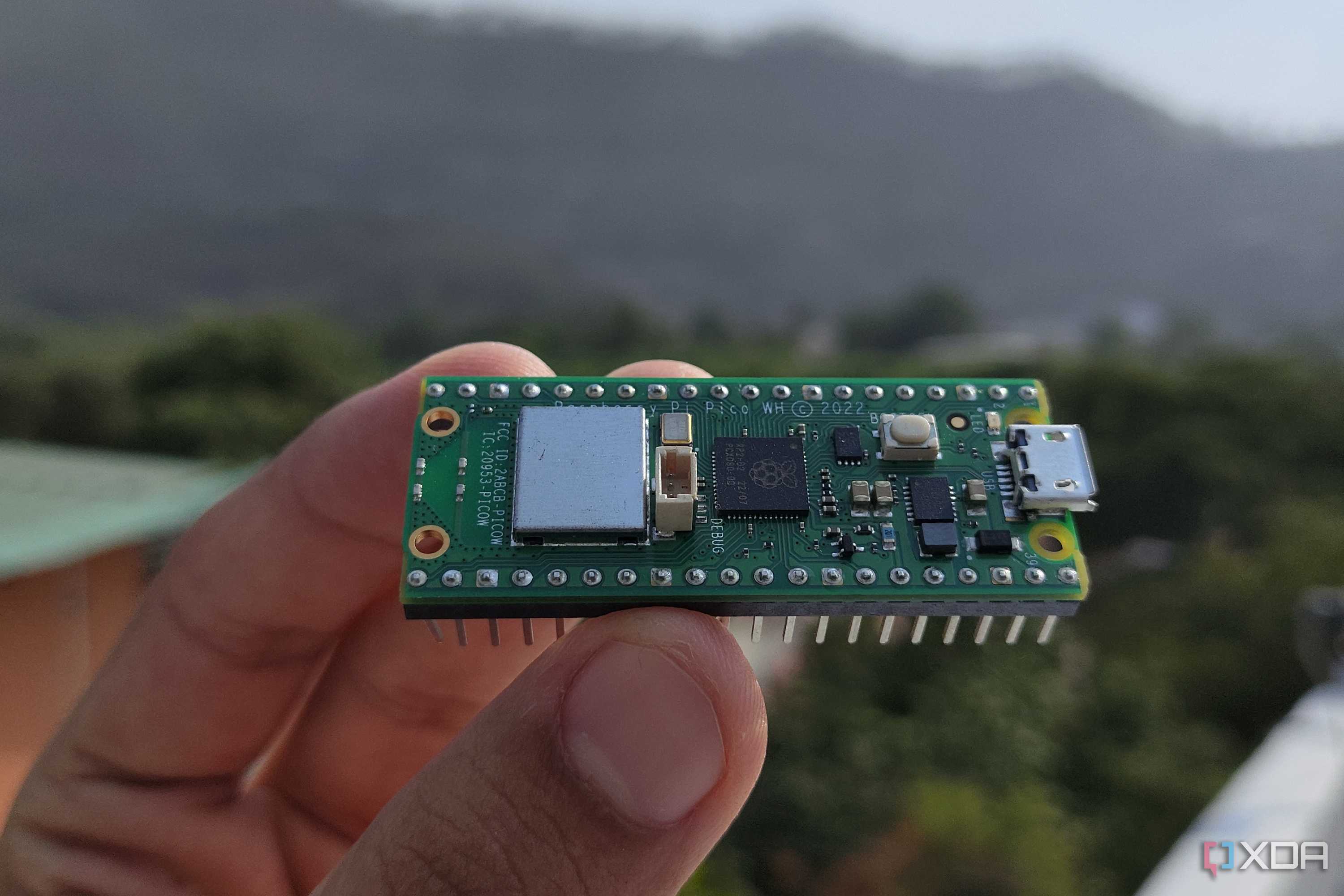 A person holding a Raspberry Pi Pico