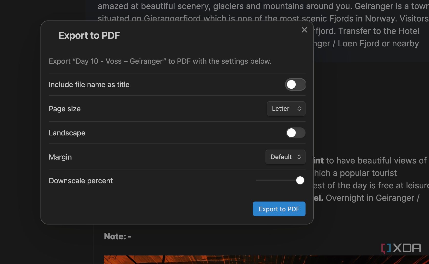 Obsidian markdown export options