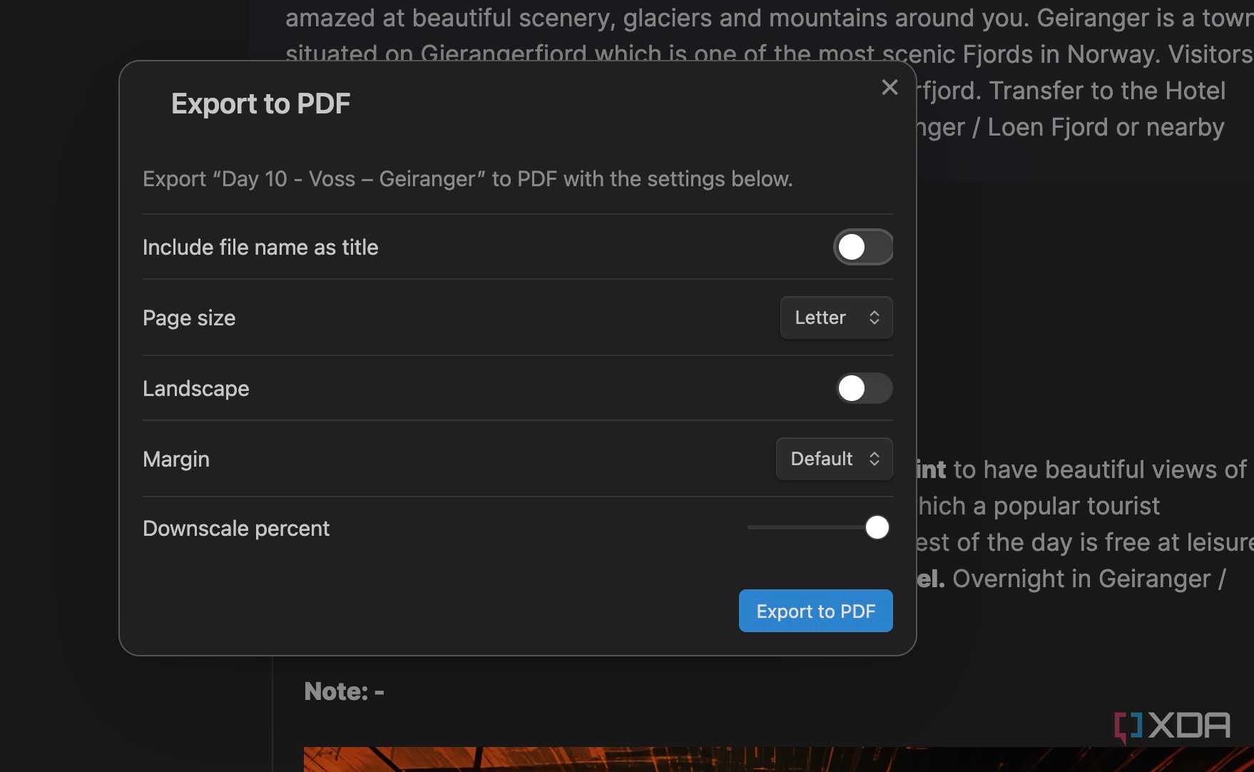 Obsidian markdown export options