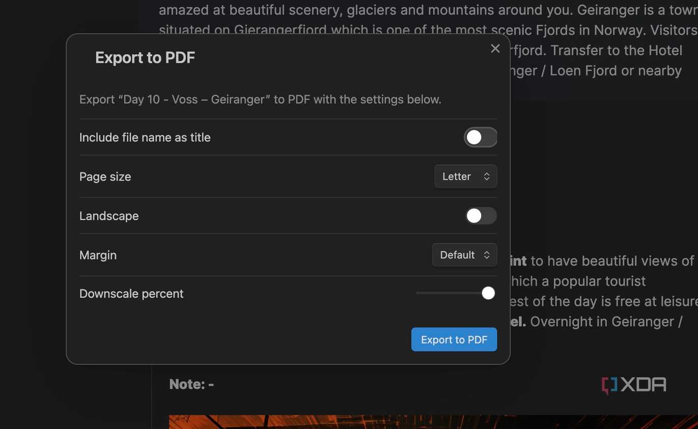 Obsidian markdown export options