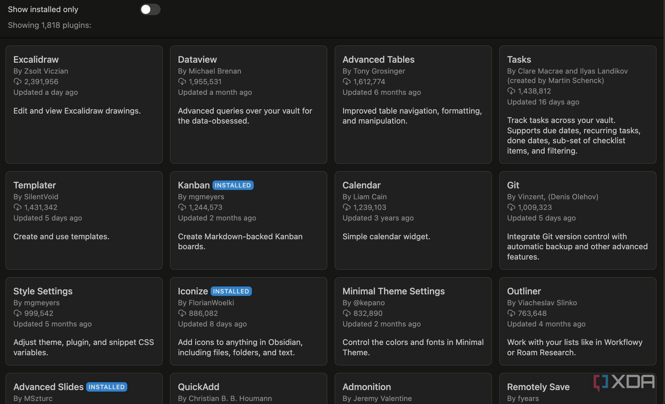 Obsidian markdown plugin store