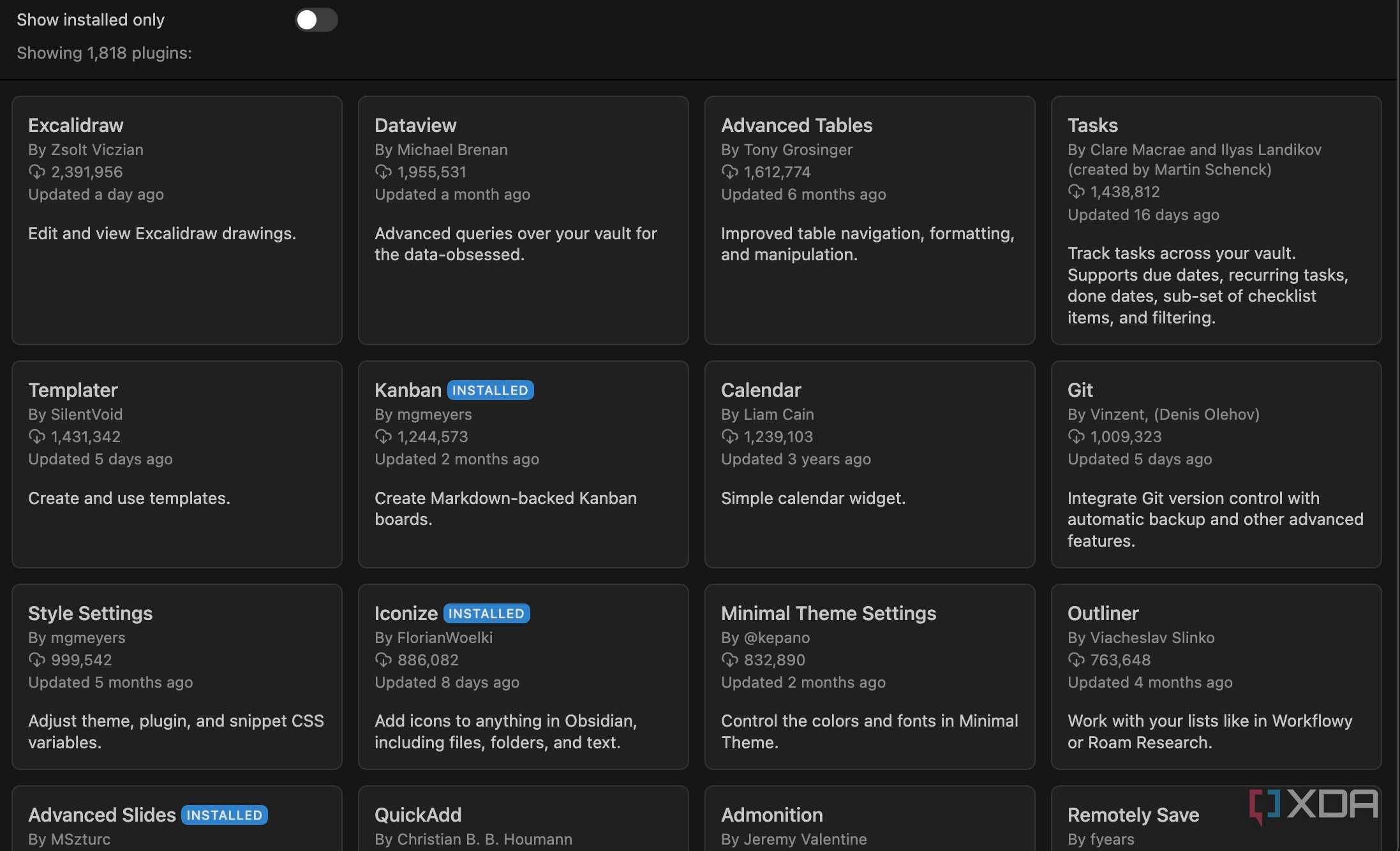 Obsidian markdown plugin store