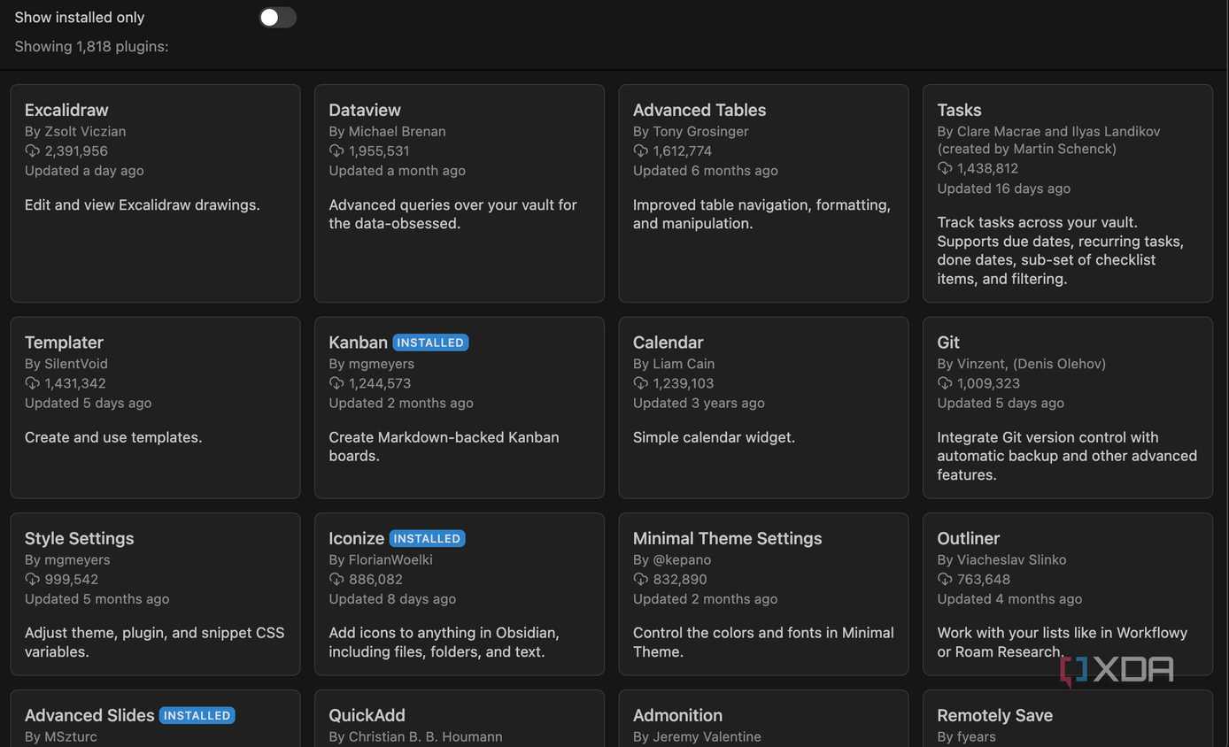 Obsidian markdown plugin store