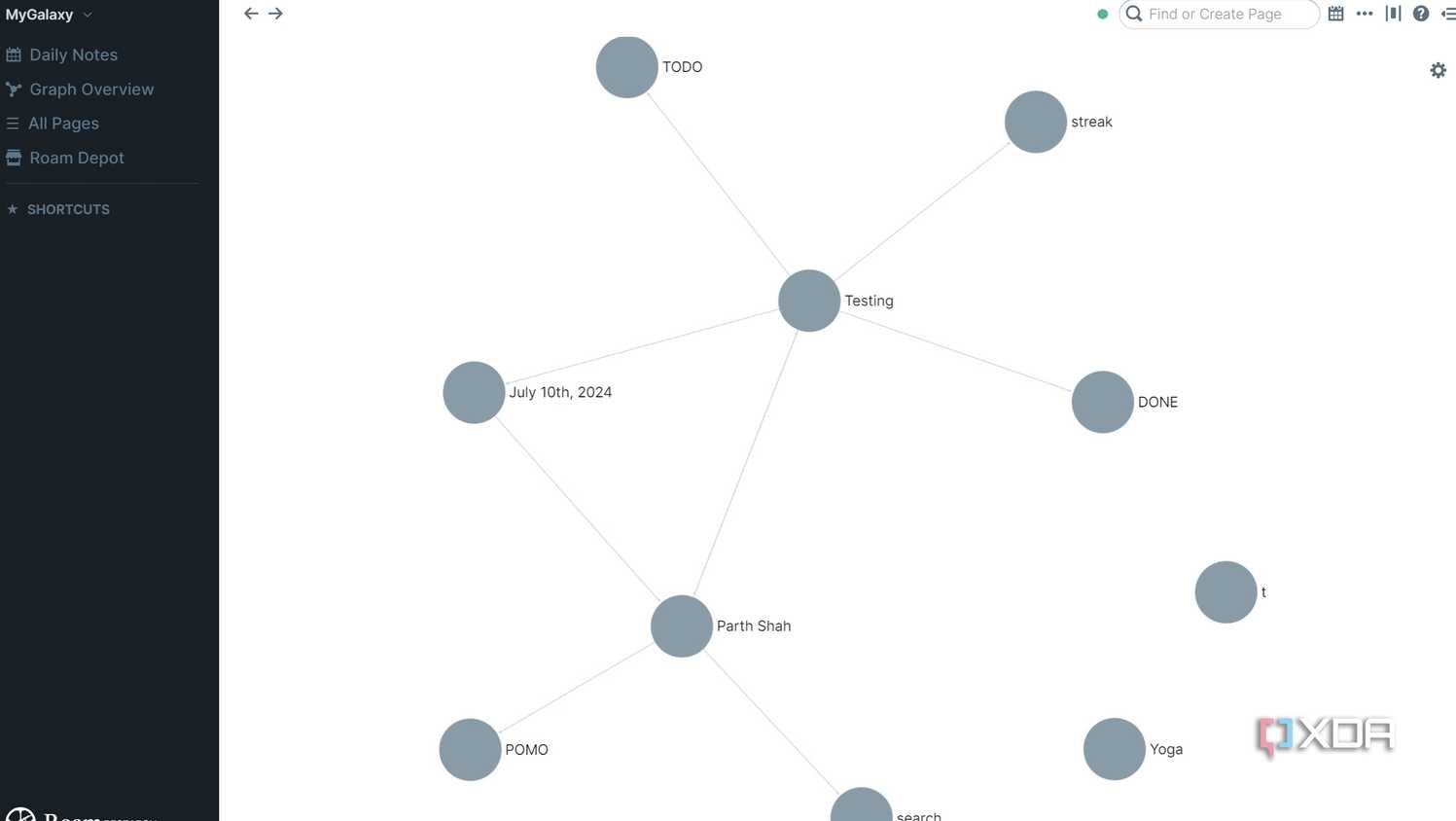 Roam Research graph view