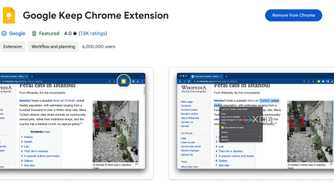 Google Keep extension