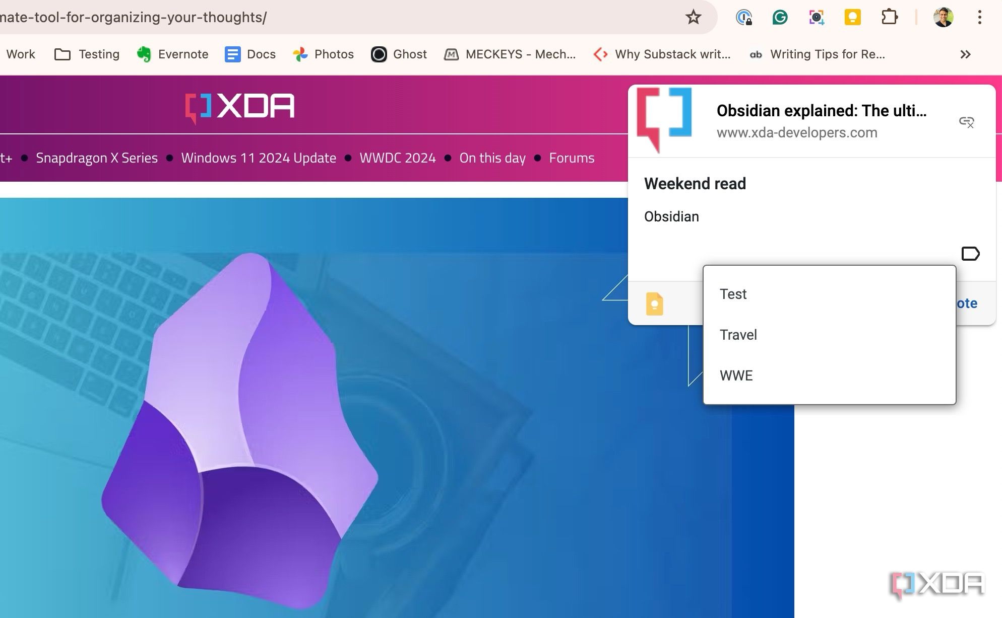 Google Keep extension add a label