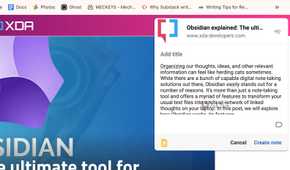 Google Keep web article saved