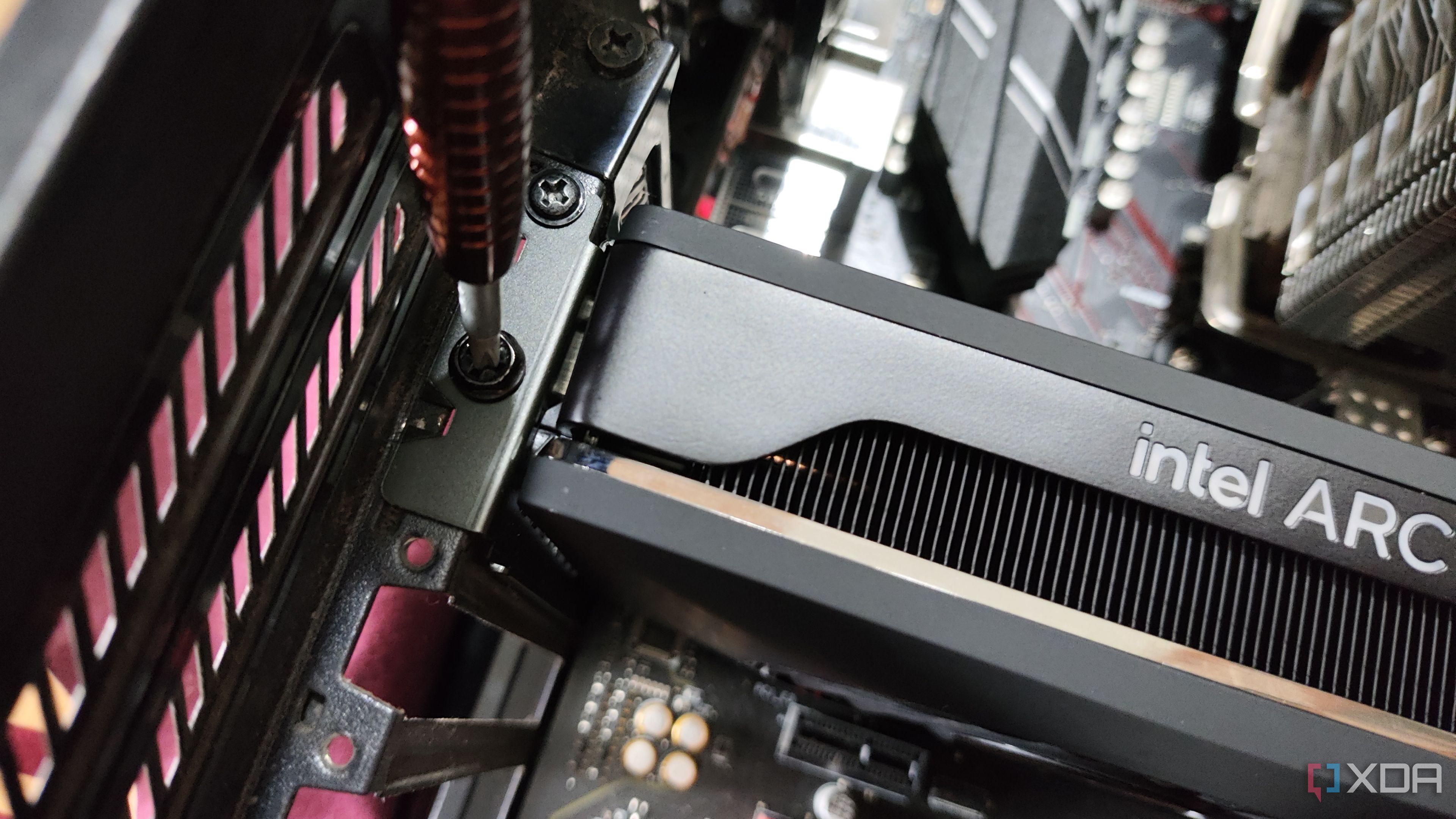 Securing the new GPU to the PCIe Expansion slot