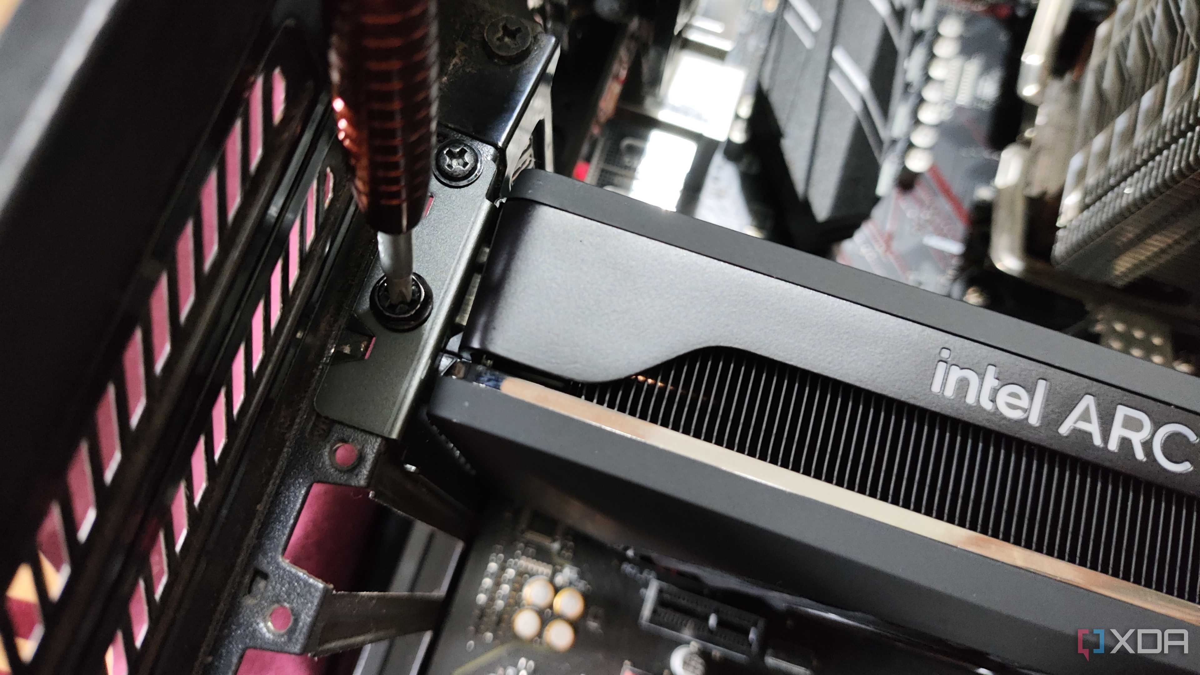 Securing the new GPU to the PCIe Expansion slot