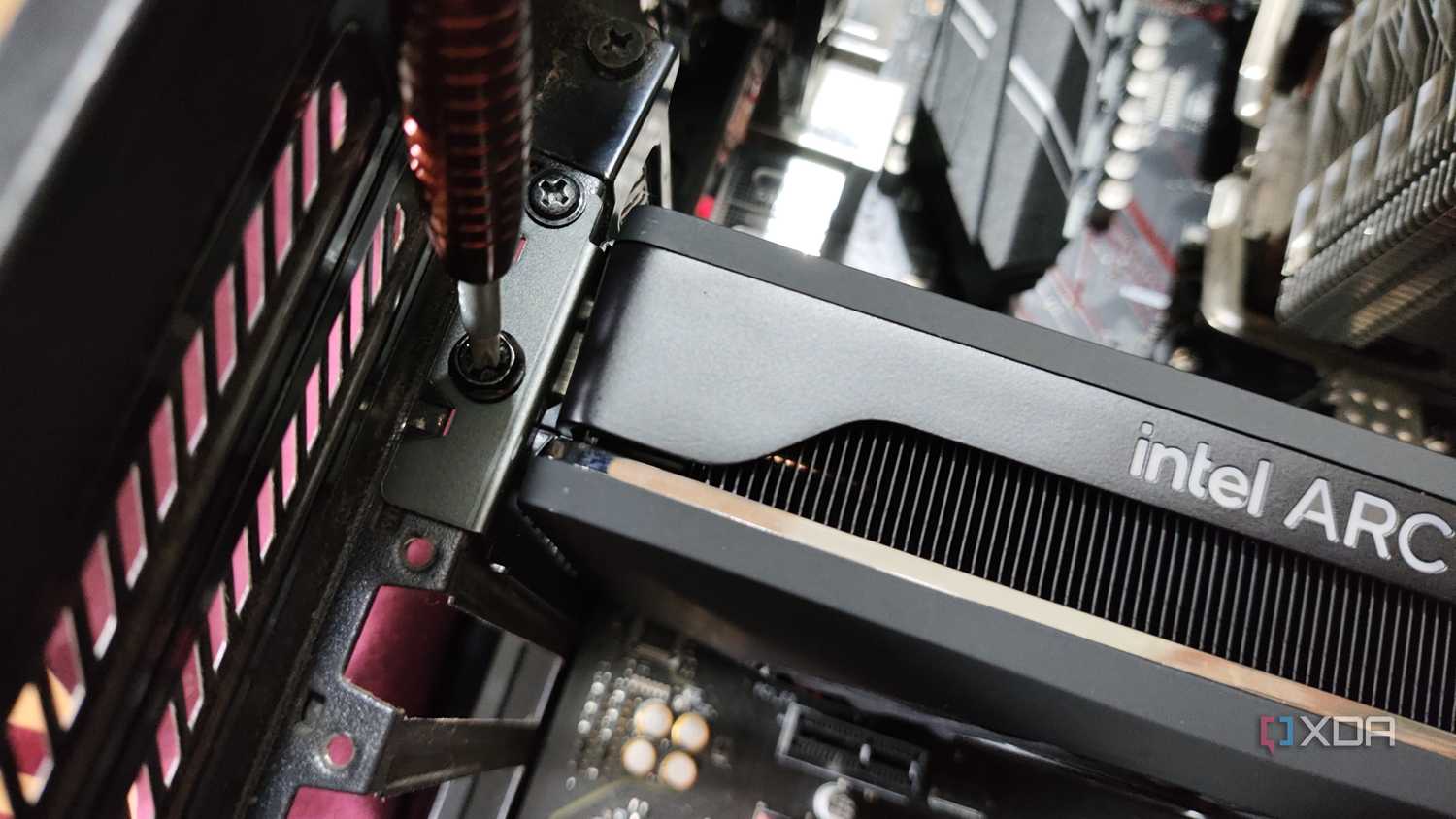 Securing the new GPU to the PCIe Expansion slot