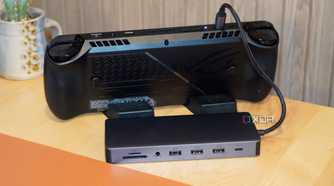The Ugreen Revodok Pro plugged into the ROG Ally X.