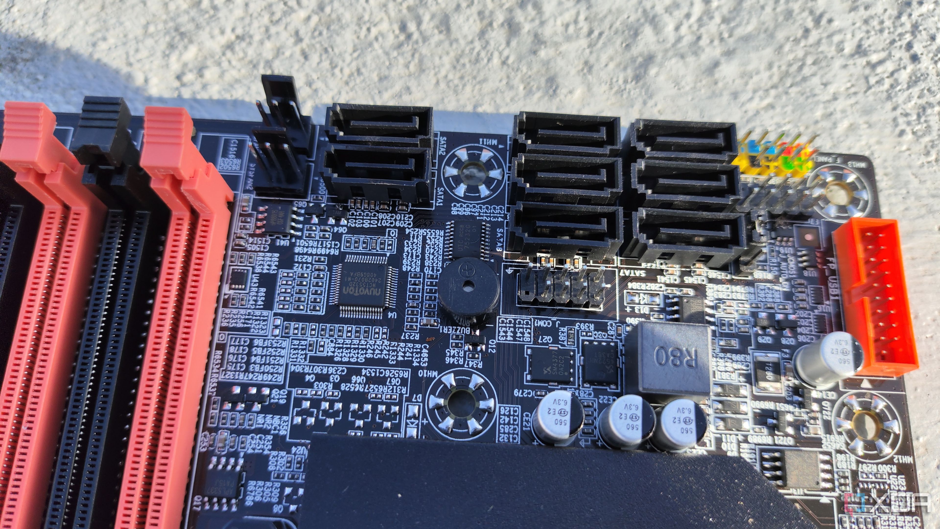 The SATA ports on an X99 motherboard