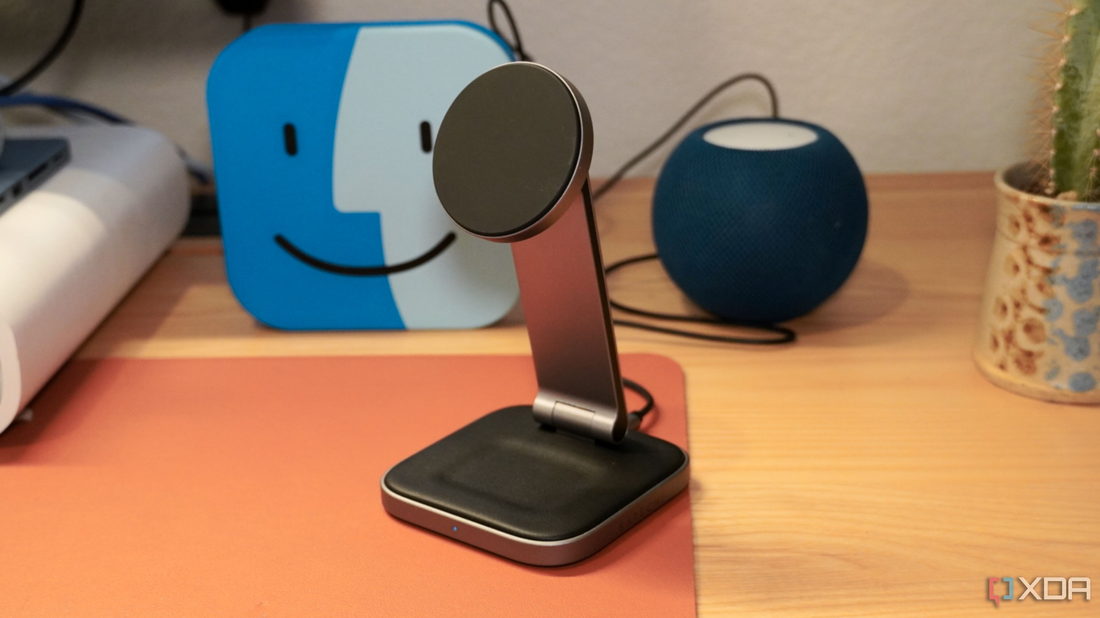 An angled view of the Satechi Qi2 wireless charger.