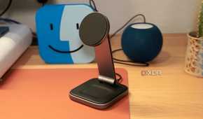 An angled view of the Satechi Qi2 wireless charger.