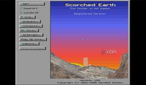 screenshot of scorched earth game