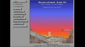screenshot of scorched earth game