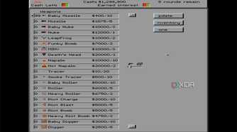 screenshot of scorched earth game