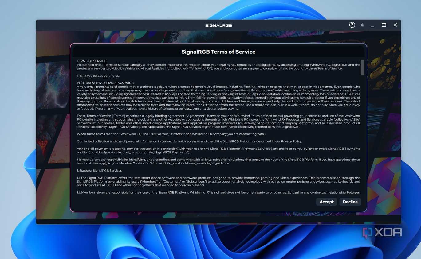SignalRGB Terms of Service