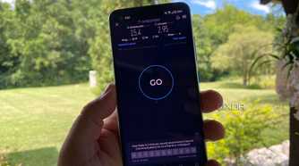 Speed Test app, 15Mbps results on phone