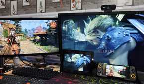 The Witcher 3 being streamed to a Poco M6 Pro via Parsec while another PC streams Final Fantasy VII Remake to an iPad via Moonlight/Sunshine