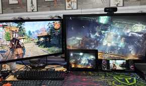 The Witcher 3 being streamed to a Poco M6 Pro via Parsec while another PC streams Final Fantasy VII Remake to an iPad via Moonlight/Sunshine