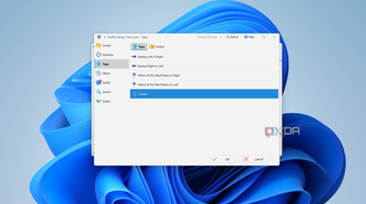 Screenshot of profile settings in SyncBack showing options for different backup types