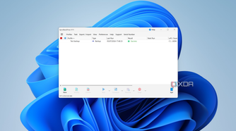 Screenshot of the home page in SyncBack showing one backup profile