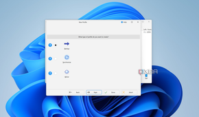 Screenshot of different backup types being offered as an option in SyncBack