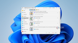 Screenshot of SyncBack profile settings showing options for how to handle files during a backup