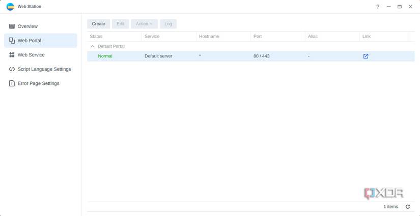 Synology Web Station portal