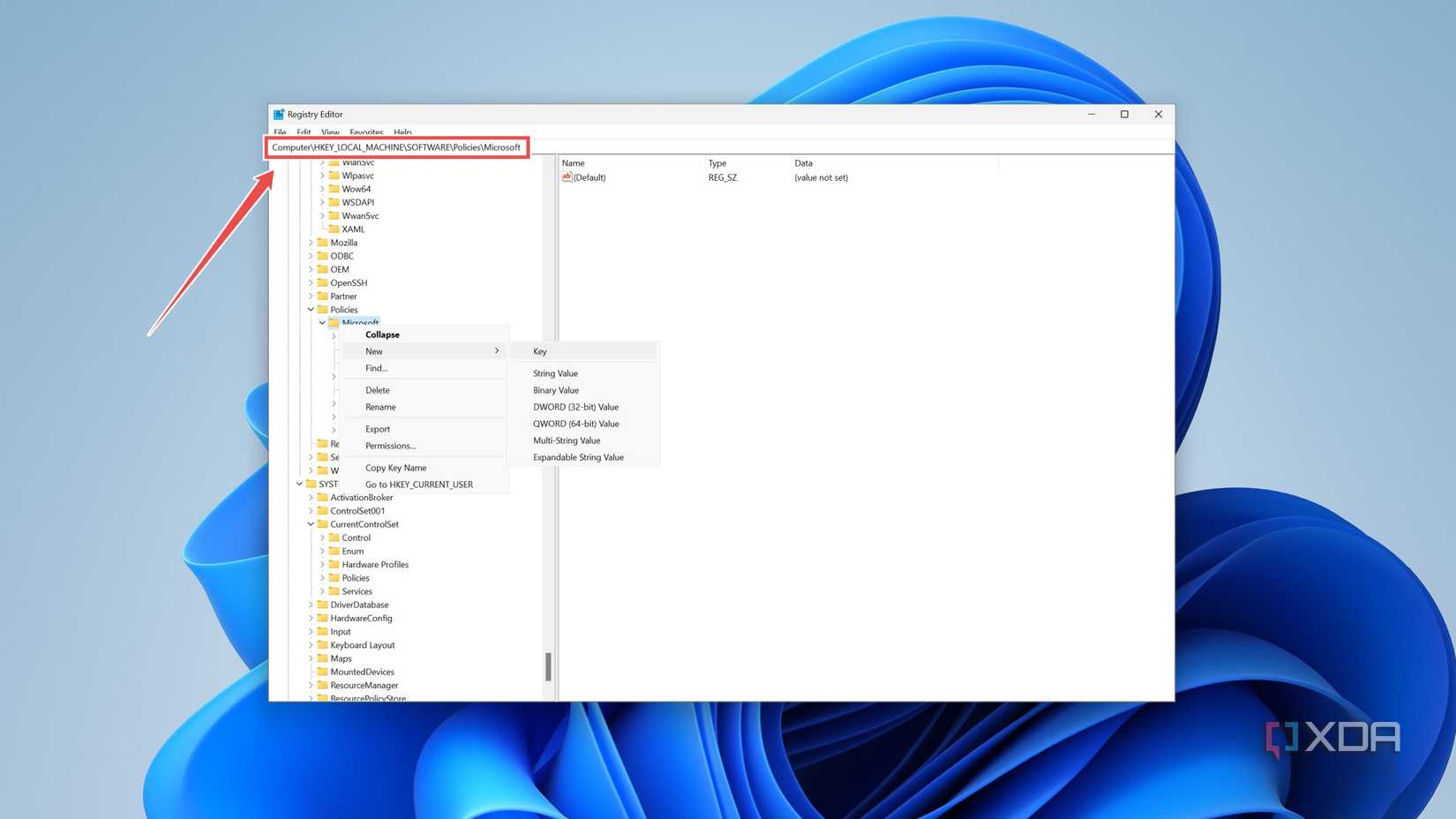Accessing the directory for the widget key in the Registry Editor