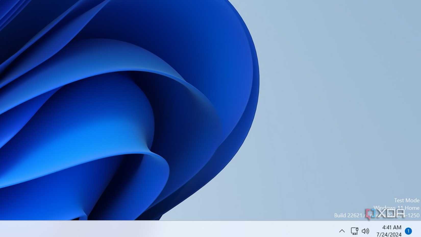 The Test Mode watermark in the bottom-right corner of the screen in Windows 11