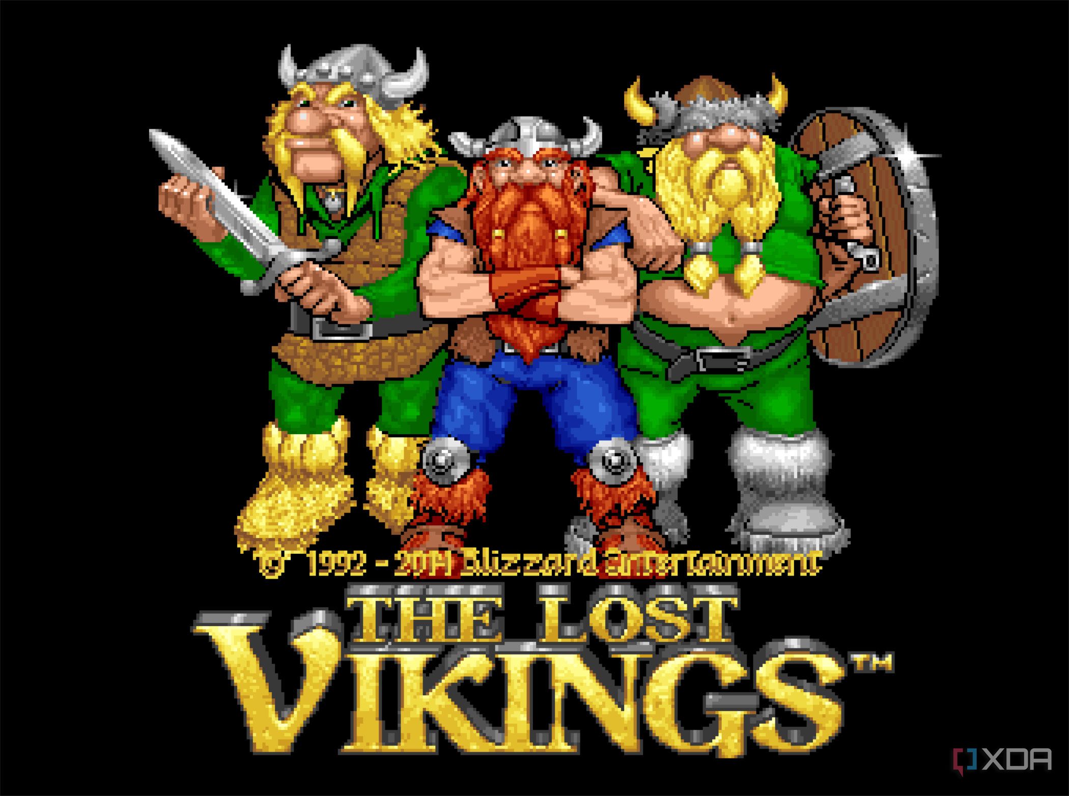 screenshot of the lost vikings game title screen