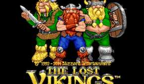 screenshot of the lost vikings game title screen
