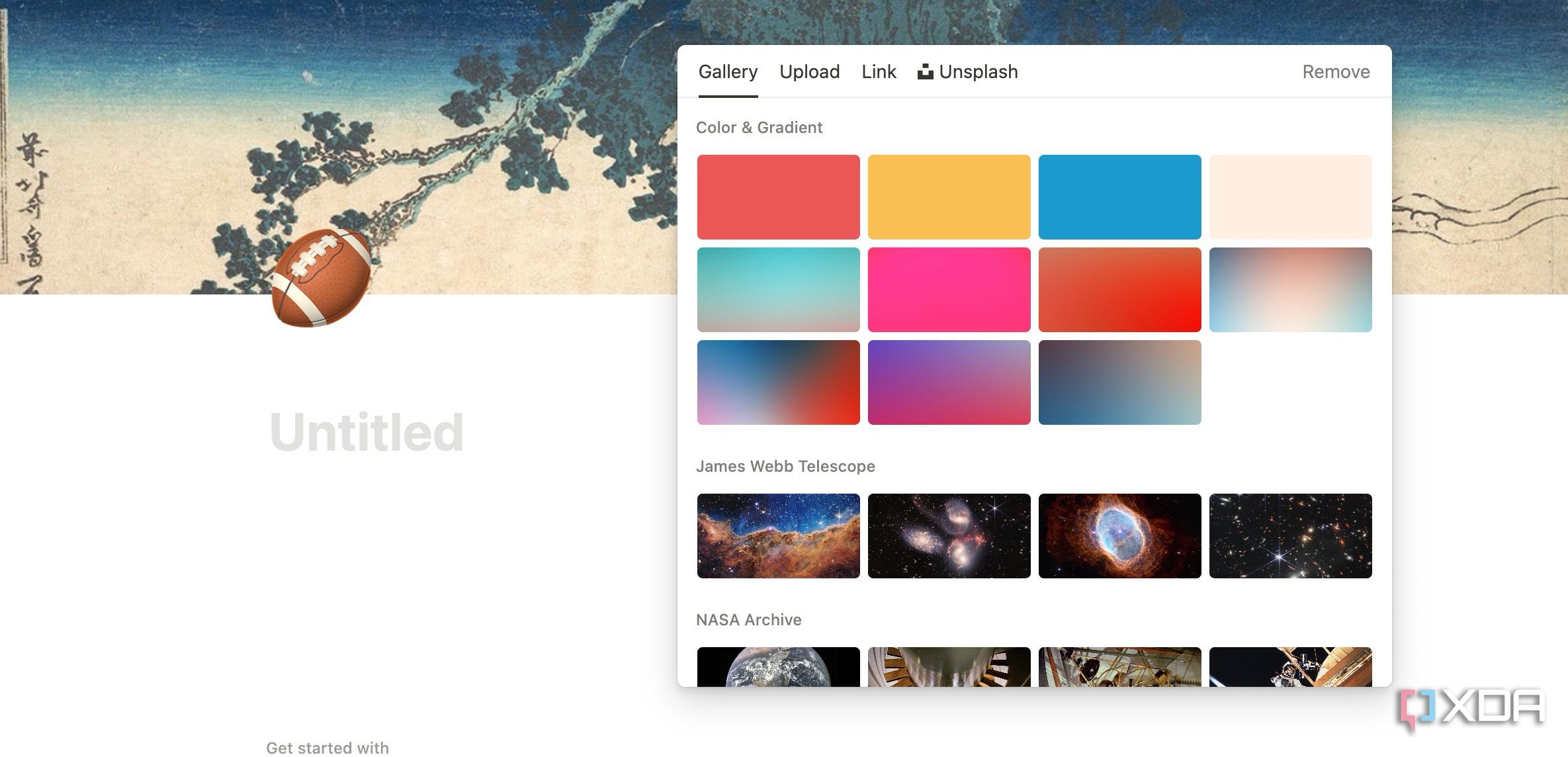 Insert icon and cover in a Notion page