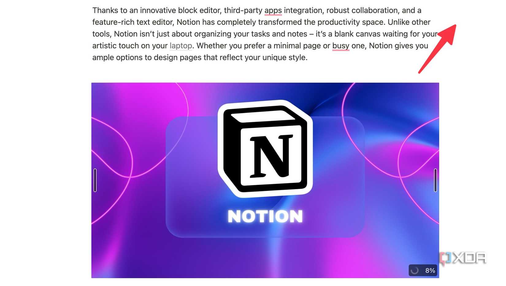 image and text side-by-side in Notion
