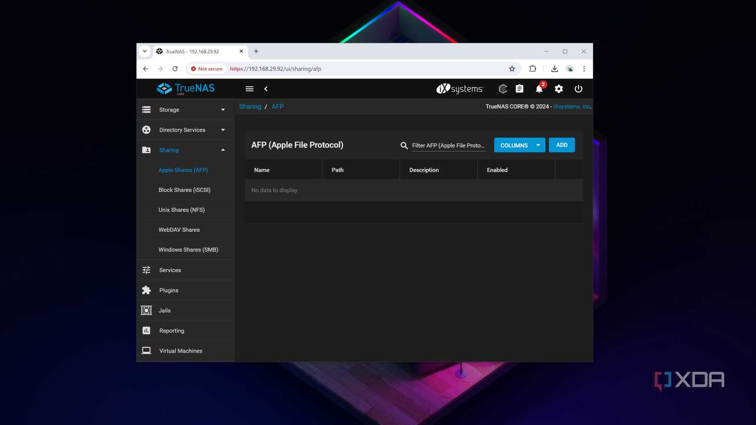 The Apple File Protocol page in the TrueNAS Scale web UI