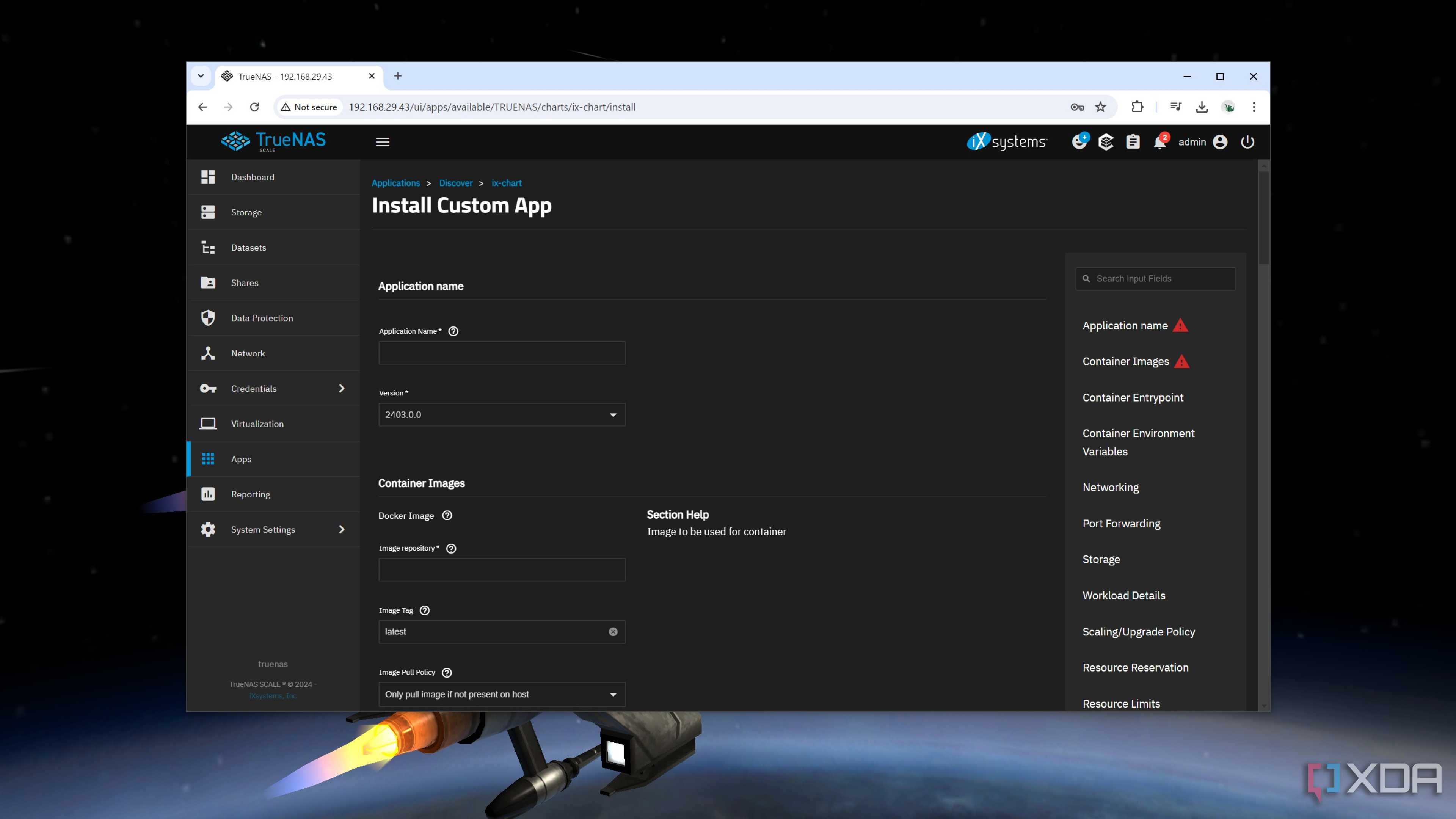 Setting up a custom app in TrueNAS Scale